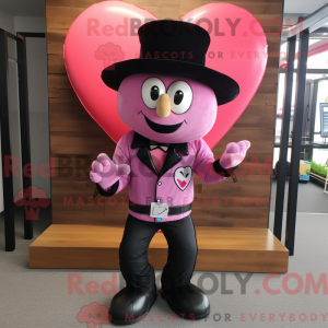 Mascottefiguur van een roze...