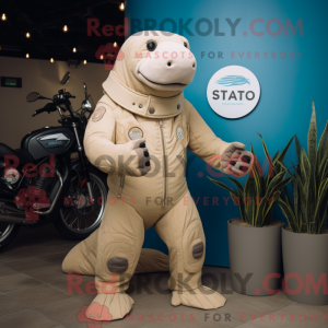 Mascot character of a Beige...