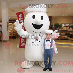 Maskot karakter av en hvit...