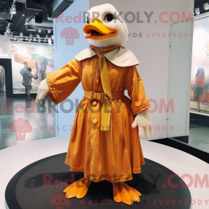 Maskotkarakter af en orange...