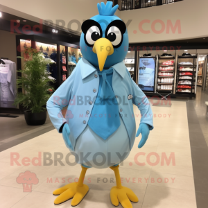 Sky Blue Quail maskot drakt...