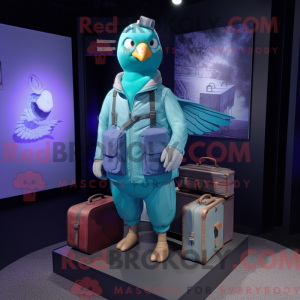 Mascot character of a Cyan...
