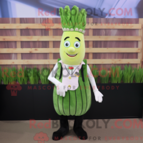 Característica de máscara de aspargo com colete e casaco - Mascotes de espargos - REBROKO_418553 - RedBrokoly.com