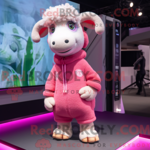 Maskotkarakter av en Pink...