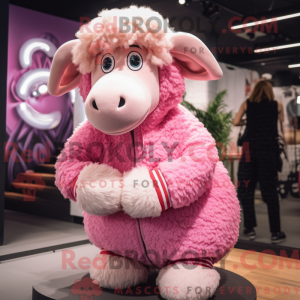 Maskotkarakter av en Pink...