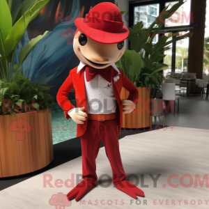Maskottchen eines roten...