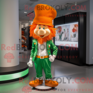 Maskotfigur af en orange...