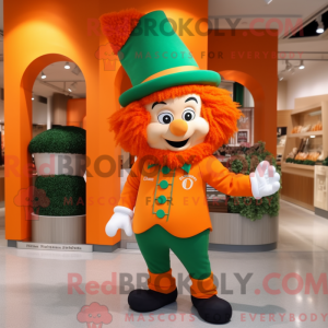 Maskotfigur af en orange...