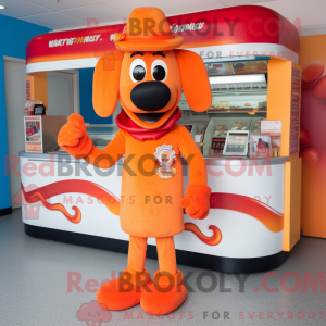 Maskotkarakter af en orange...