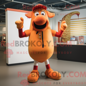 Maskotkarakter af en orange...