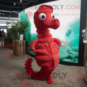 Mascottefiguur van een rood...