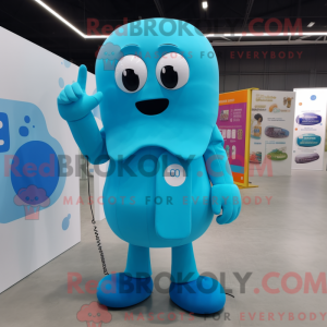 Mascot character of a Cyan...
