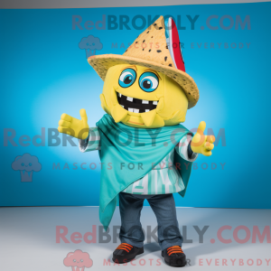 Mascot character of a Cyan...
