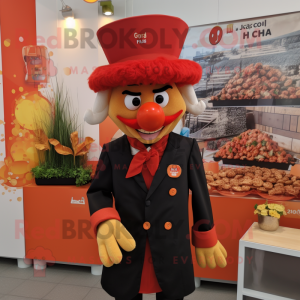 nan Goulash mascot costume character dressed with a Suit and Hairpins