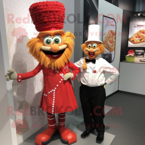 nan Goulash mascot costume character dressed with a Suit and Hairpins