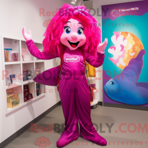 Máscara de cor magenta com...