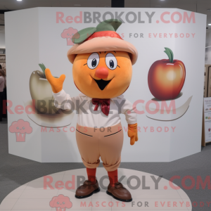 Maskot-karakter av en Peach...