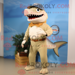 Mascot character of a Tan...