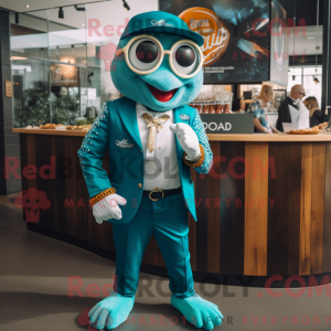 Maskotkarakter av en Teal...