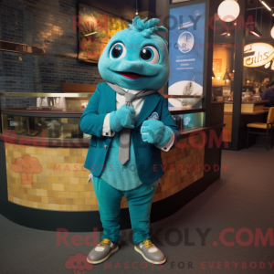 Mascot character of a Teal...