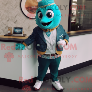 Mascot character of a Teal...