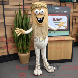 Maskot postava béžové...