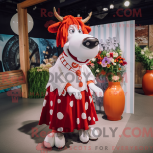 Maskot-karakter af en rød...