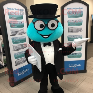 Cyan Falafel maskot drakt...