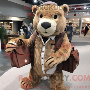 Mascot character of a Brown...