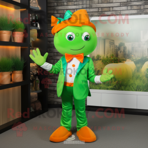 Grøn Orange maskot kostume...