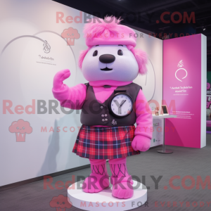 Mascot character of a Pink...