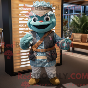 Mascot character of a Teal...