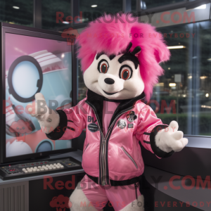 Maskottchen eines Pink...