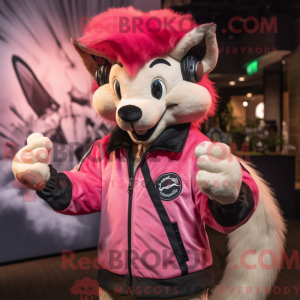 Maskottchen eines Pink...