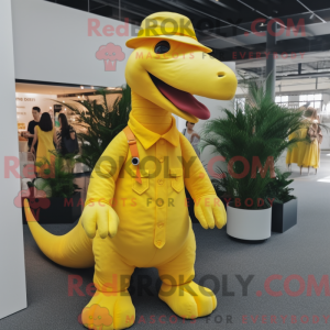 Mascottefiguur van een gele...