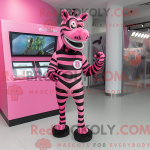 Mascot character of a Pink...