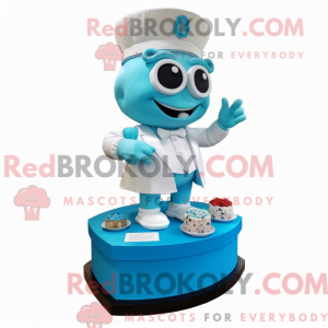 Mascot character of a Cyan...
