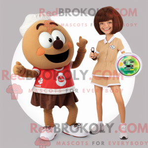 Mascot character of a Tan...