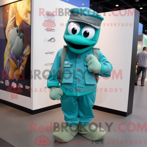 Postava maskota Teal Marine...