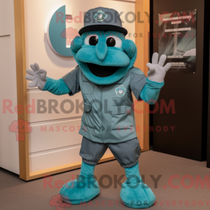 Mascot character of a Teal...