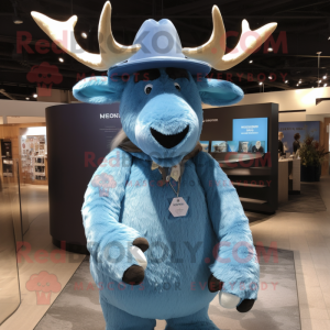 Sky Blue Moose maskot drakt...