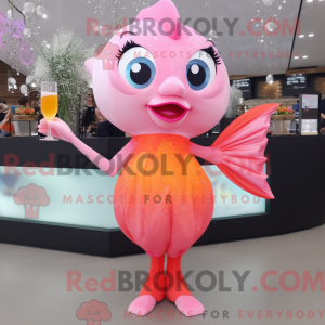 Mascot character of a Pink...