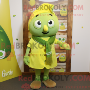 Fantasia de mascote de Olive Citron com colete e lenços - Mascotes de limão - REBROKO_419538 - RedBrokoly.com