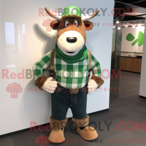 Maskot karakter af en grøn...