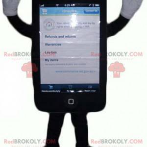 Jätte svart touch mobiltelefon maskot - Redbrokoly.com