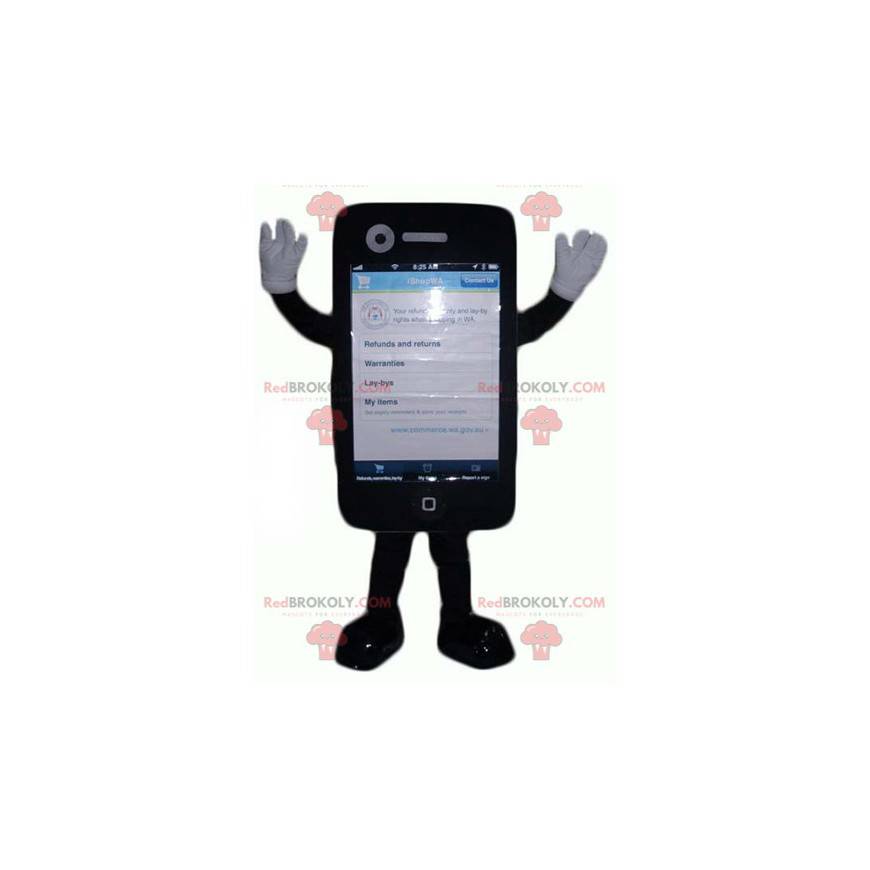 Kæmpe sort touch mobiltelefon maskot - Redbrokoly.com