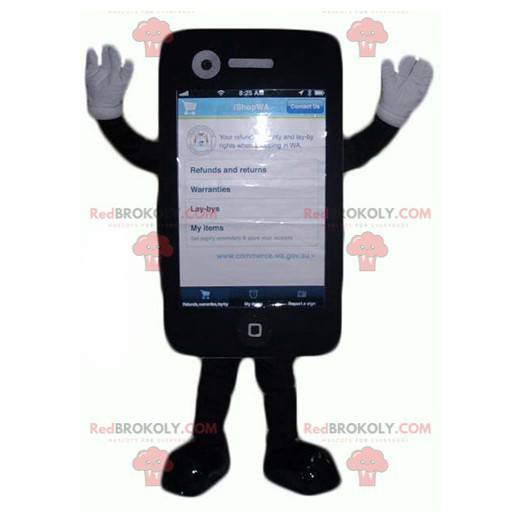 Kæmpe sort touch mobiltelefon maskot - Redbrokoly.com