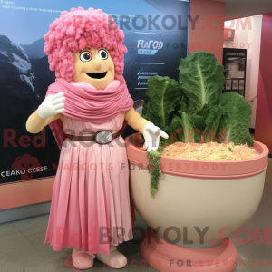 Maskottchenfigur eines rosa...