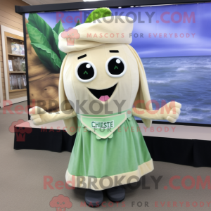 Mascot character of a Beige...