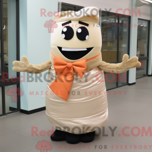 Mascot character of a Beige...